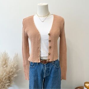 Vintage Peach/Nude Cardigan Sweater